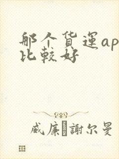 那个货运app比较好