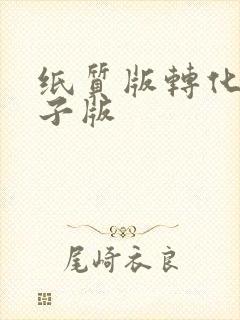 纸质版转化成电子版