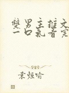 双男主推文小说一口气看完系列