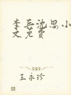 李兵沈思小说全文免费