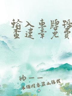 输入车牌号一键查违章免费