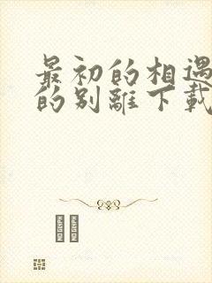 最初的相遇最后的别离下载