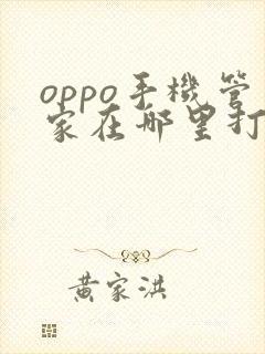 oppo手机管家在哪里打开