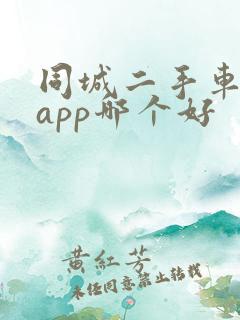 同城二手车买卖app哪个好