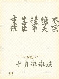 重生后绝不嫁给权臣宁芙宗肆在线全文阅读