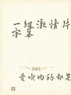 一级激情片中文字幕