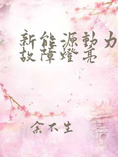 新能源动力系统故障灯亮