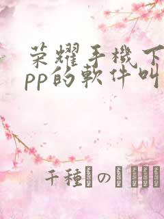 荣耀手机下载app的软件叫什么