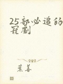 25部必追的甜宠剧