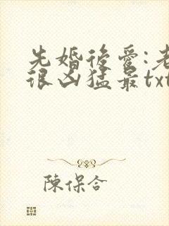 先婚后爱:老公很凶猛最txt下载