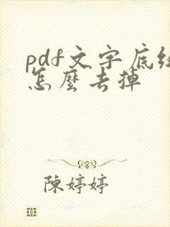 pdf文字底纹怎么去掉