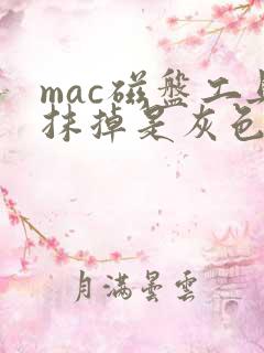 mac磁盘工具抹掉是灰色的