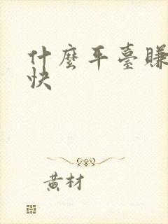 什么平台赚钱更快