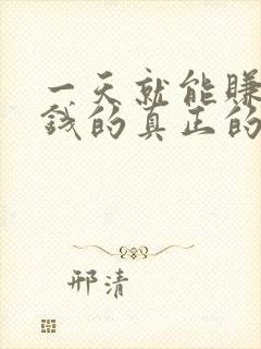 一天就能赚十块钱的真正的赚钱软件