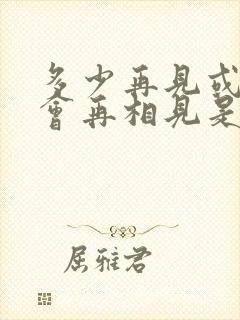 多少再见或许不会再相见是什么歌