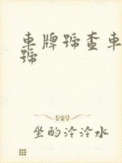 车牌号查车的型号