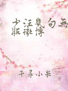 少汪几句无删减版微博