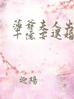 薄爷夫人出价一千亿要退婚