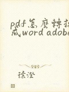 pdf怎么转换成word adobe