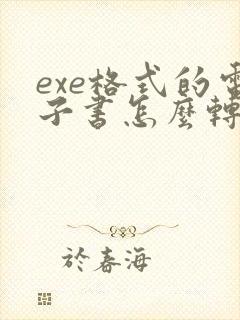 exe格式的电子书怎么转格式