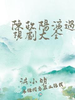 陈政阳演过的电视剧大全