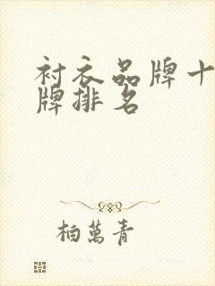 衬衣品牌十大名牌排名