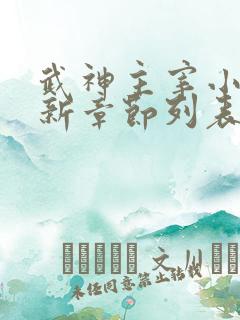 武神主宰小说最新章节列表