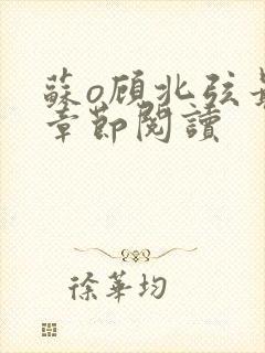 苏o顾北弦最新章节阅读