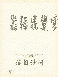 举报违规停车电话号码是多少