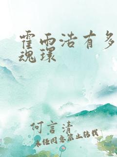 霍雨浩有多少个魂环