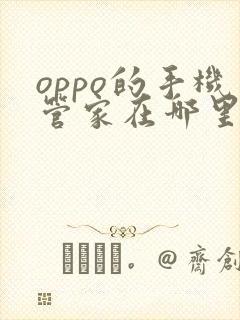 oppo的手机管家在哪里