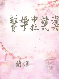 离婚申请漫画免费下拉式六漫画