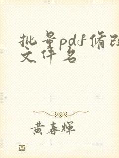 批量pdf修改文件名