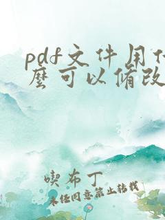 pdf文件用什么可以修改