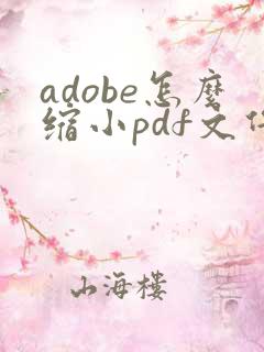 adobe怎么缩小pdf文件大小