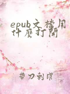 epub文档用什么打开