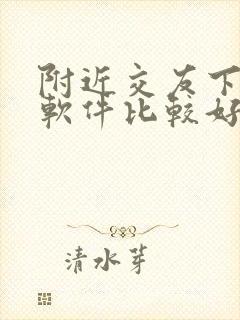 附近交友下什么软件比较好