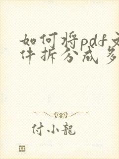 如何将pdf文件拆分成多页