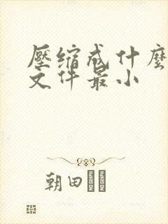 压缩成什么格式文件最小