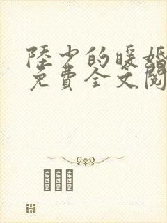 陆少的暖婚新妻免费全文阅读