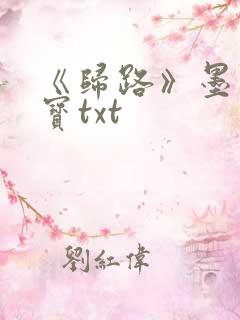 《归路》墨宝非宝txt