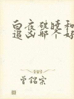 白夜破晓和白夜追凶哪个好看