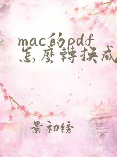 mac的pdf怎么转换成word