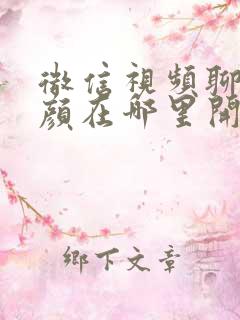 微信视频聊天美颜在哪里开