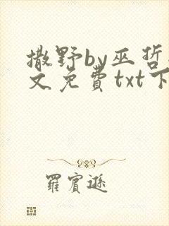 撒野by巫哲全文免费txt下载