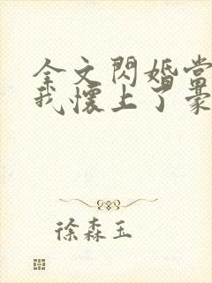 全文闪婚当天,我怀上了豪门继承人