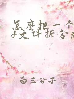 怎么把一个pdf文件拆分成多个