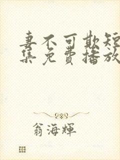 妻不可欺短剧全集免费播放