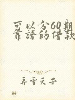 可以分60期的靠谱的借款平台