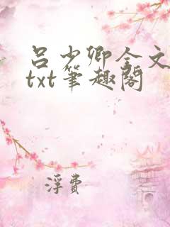 吕少卿全文下载txt笔趣阁